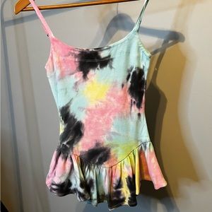 Vintage Betsey Johnson Tye Dye Peplum Tank Size S